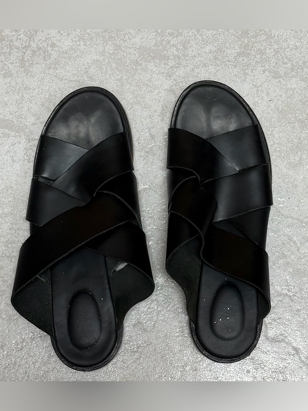 Clarks Black Crisscross Slide Sandals